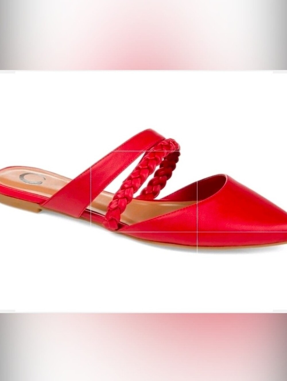 Journee Collection Red Braided-Strap Pointed Toe Mule - Picture 2 of 10